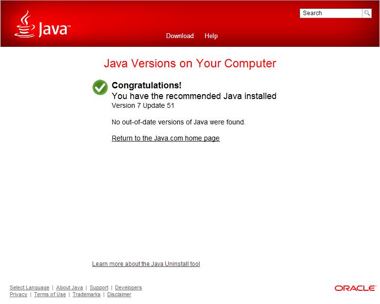 Checking Java Version